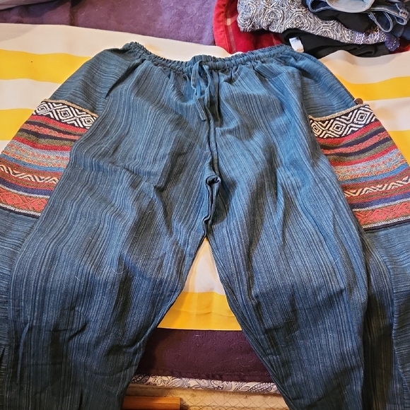 Blue Pants with Multicolor Pocket Brand New Never Worn - Picture 3 of 6